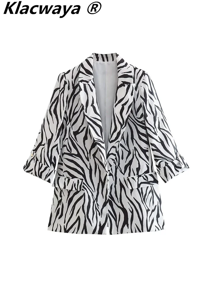 

Klacwaya Fashion Woman Blazer 2022 Women Clothing Casual Blazers Woman Jackets Office Wear Coat Blazer Mujer