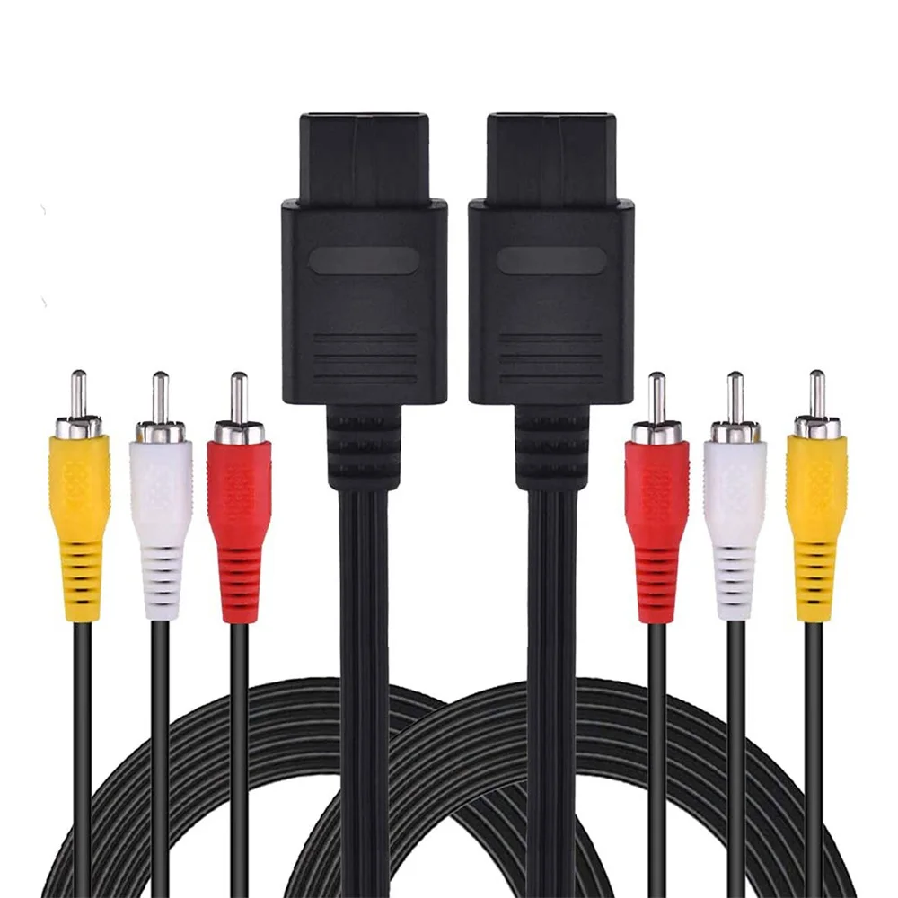 

5/10pcs 1.8M 6Ft AV Cable N64 AV Cable Composite Retro Audio Video Standard Cord for Nintendo 64 TV Game/SNES/Gamecube/GC