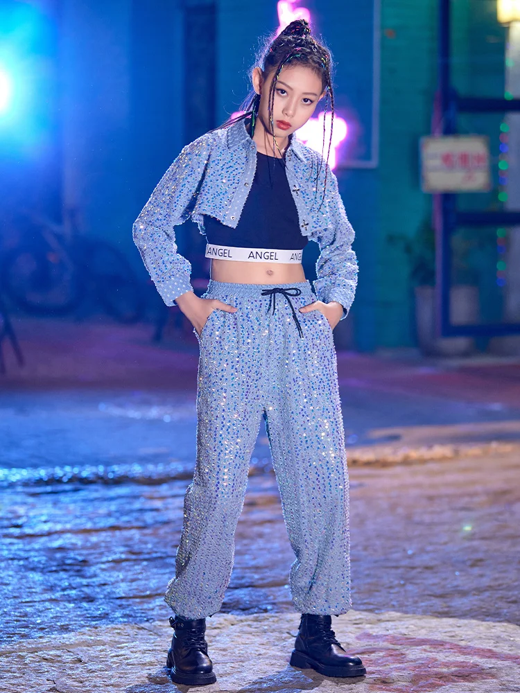 Костюм джазовый Для Девочек Блестящий детский танцевальный барабан для улицы