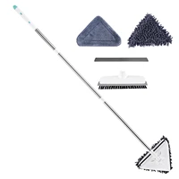 wall mop with long handle 360 degree rotatable adjustable triangle cleaning mop multifunctional microfiber clean mop rotating