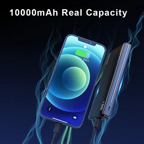 MOVESPEED K10 Power Bank 10000 мАч, два порта USB A, быстрая зарядка, внешний большой аккумулятор для iPhone 15Pro, Samsung S23 Xiaomi 14