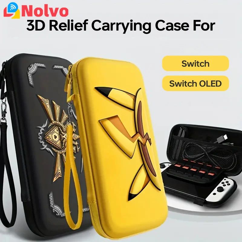 

3D Relief NS Switch Protective Carrying Case Hard Shell Cover Travel Storage Bag For Nintendo Switch/Switch OLED Console