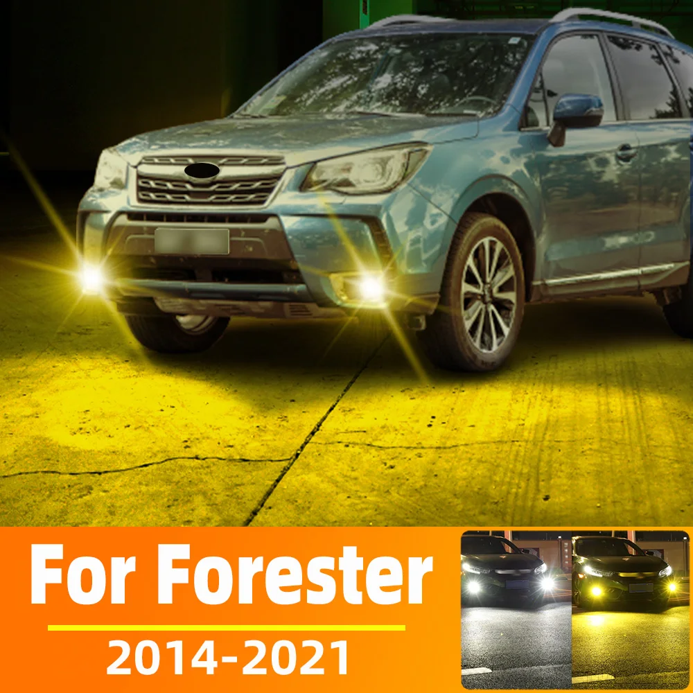 Фото Светодиодные противотуманные фары для Subaru Forester 2014, 2015, 2016, 2017, 2018, 2019, 2020, 2021, 2 шт., двухцветные передние противотуманные светильник ры №1