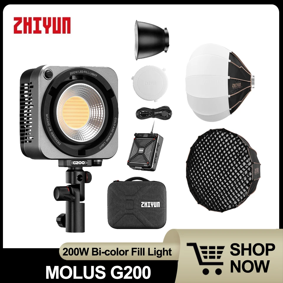 

ZHIYUN G200 Spotlight COB Video Light 320W 2700-6500K Fill Light for Bluetooth Control For Photos Studio Outdoor Shooting