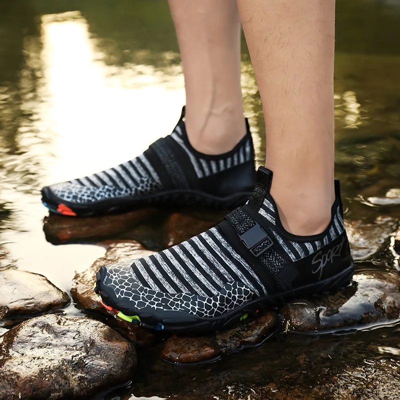 JIEMIAO New Summer Outdoor Men Hiking Shoes Breathable Camping Trekking for Shoes Men Upstream Beach Sandals Sneakers