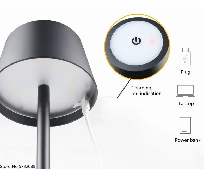 Уличная обеденная декоративная перезаряжаемая настольная лампа Zafferano Poldina с