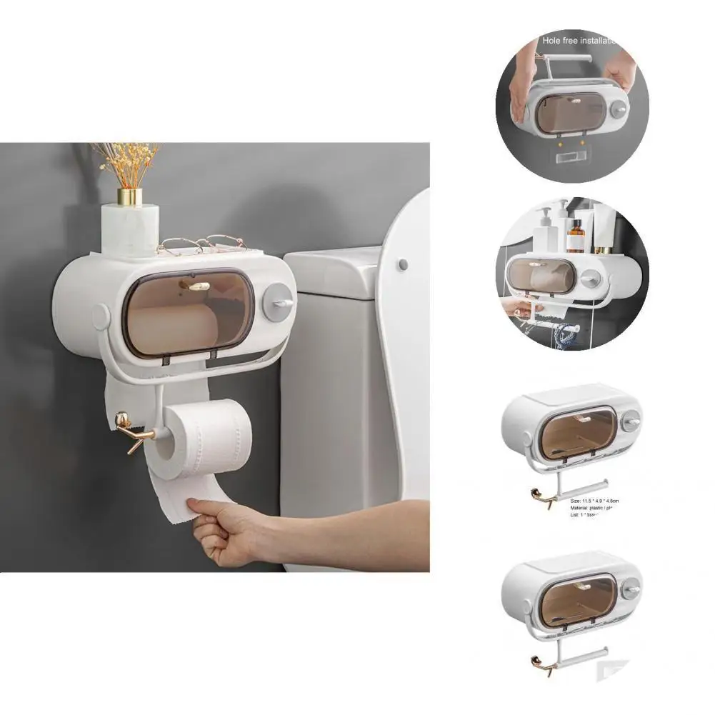 

White Wonderful Rounded Corners Bathroom Rack Lightweight Napkin Case Practicability Household Supplies