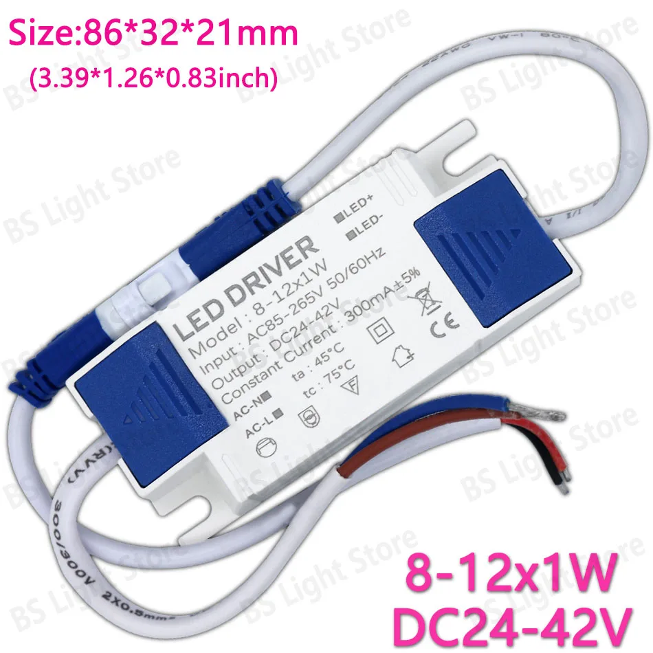 

LED Driver 1-3W 4-7W 8-12W 12-18W 18-25W 25-36W Lighting Transformers 300mA For LED Power Light Panel Light Downlight DIY Bulbs