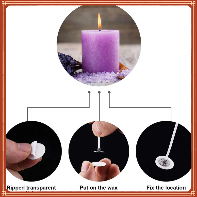 

10mm Candle Wick Stickers Candle Making Sticker Heat Resistance Double-sided Stickers For Wax Fixed Candle Diy Making