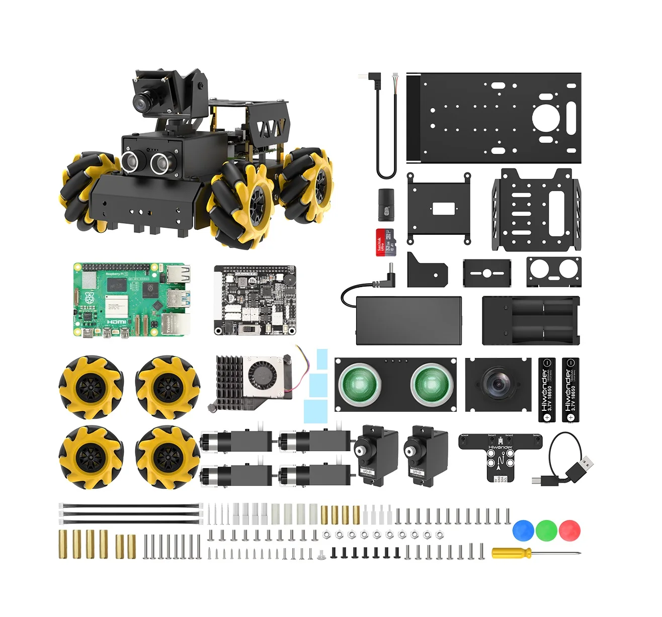 Hiwonder Turbopi AI Vision Mecanum Wheels Smart Raspberry Pi 5 робот для программирования автомобиля Ptyhon