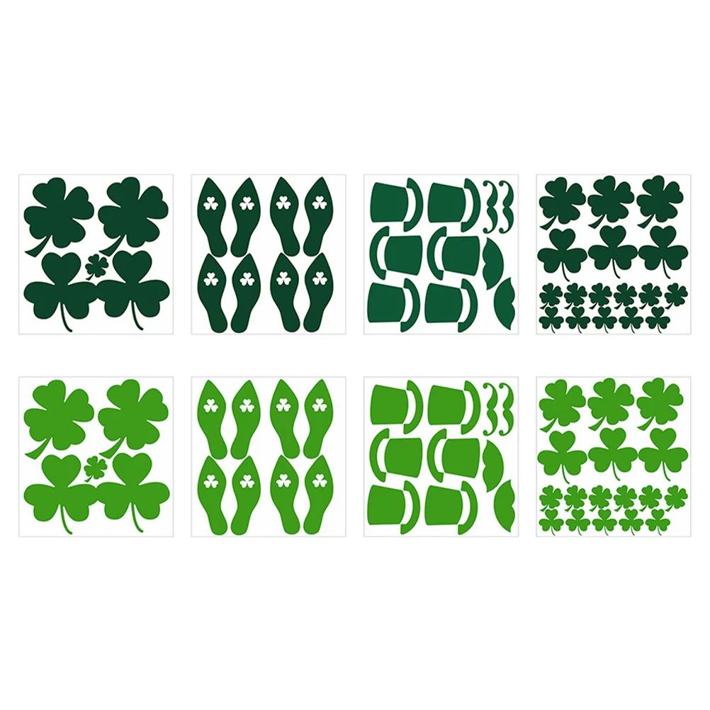 

Wall Decals Decal Indoor St Shamrock Window Daypatrick Decoration Partyclover Festival Floor Leaves Four Static Decor Patricks
