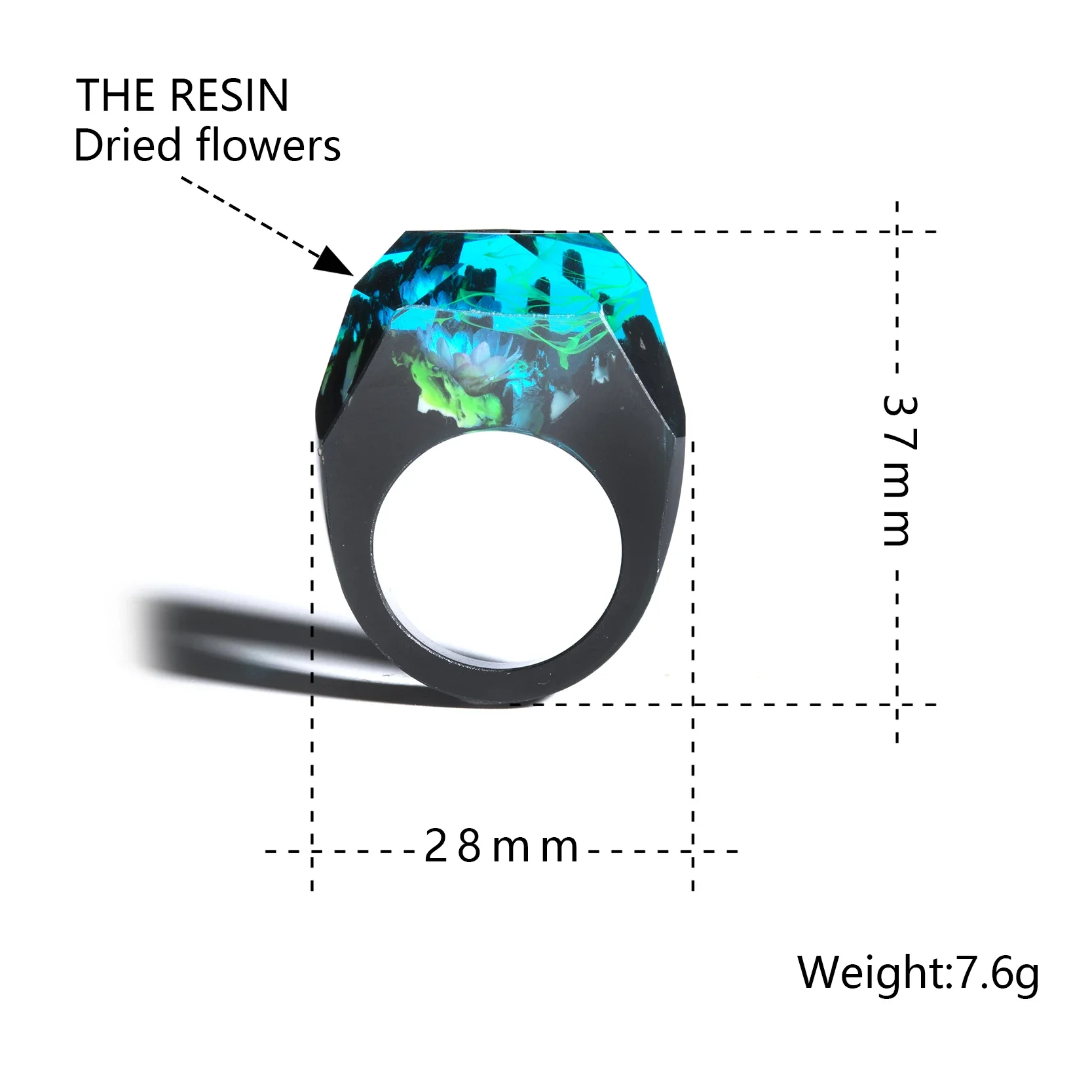 Деревянное кольцо из смолы Souleather для женщин