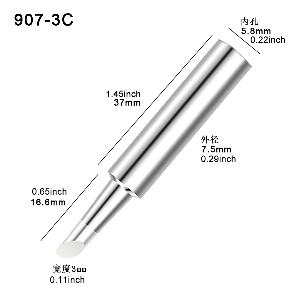 

1 шт., бессвинцовое паяльное жало 907, сварочная головка, наконечник, втулка, ремонт наконечников для паяльника No 907T 905E MT-3927, аксессуары