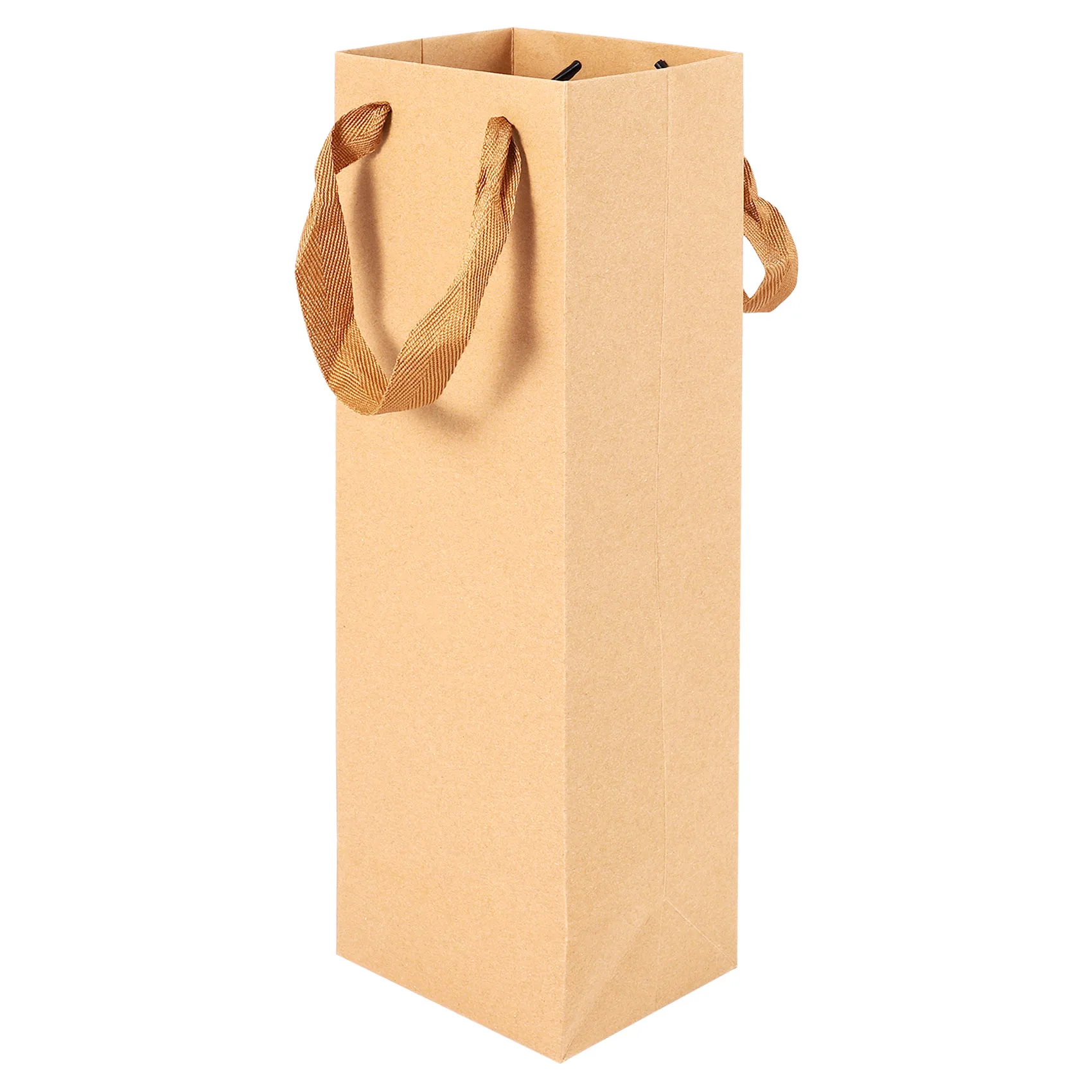 

12 Pack Solid Brown Kraft Paper Bags with Sturdy Rope - 4inch x 4inch x 13.8inch - Ideal for Wine,Gifts, Retails, Shopping,