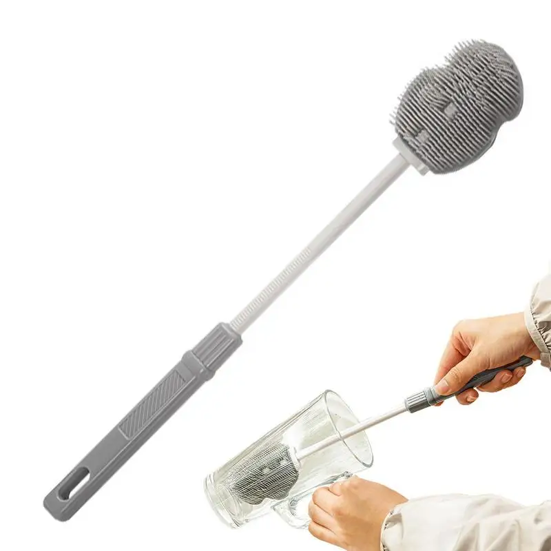 Cup Brush Scrubber Reusable Glass Cleaner Long Handle Kitche