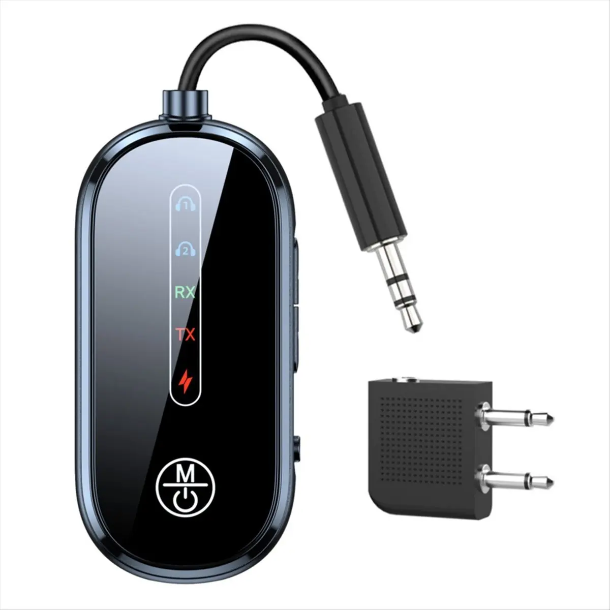 Фото (A75T) Многопунктовый Bluetooth-приемник-передатчик 5.4 с функцией громкой связи, стерео, беспроводной аудиоадаптер AUX 3,5 мм для ПК и ТВ №3