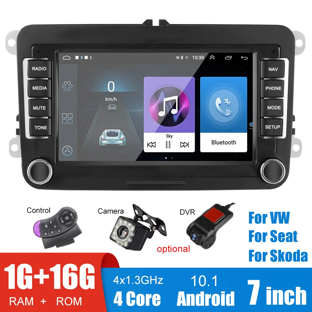 Автомобильный плеер стерео-проигрыватель на Android с DVD Bluetooth Wi-Fi GPS 7 дюймов 1 ГБ ОЗУ 16