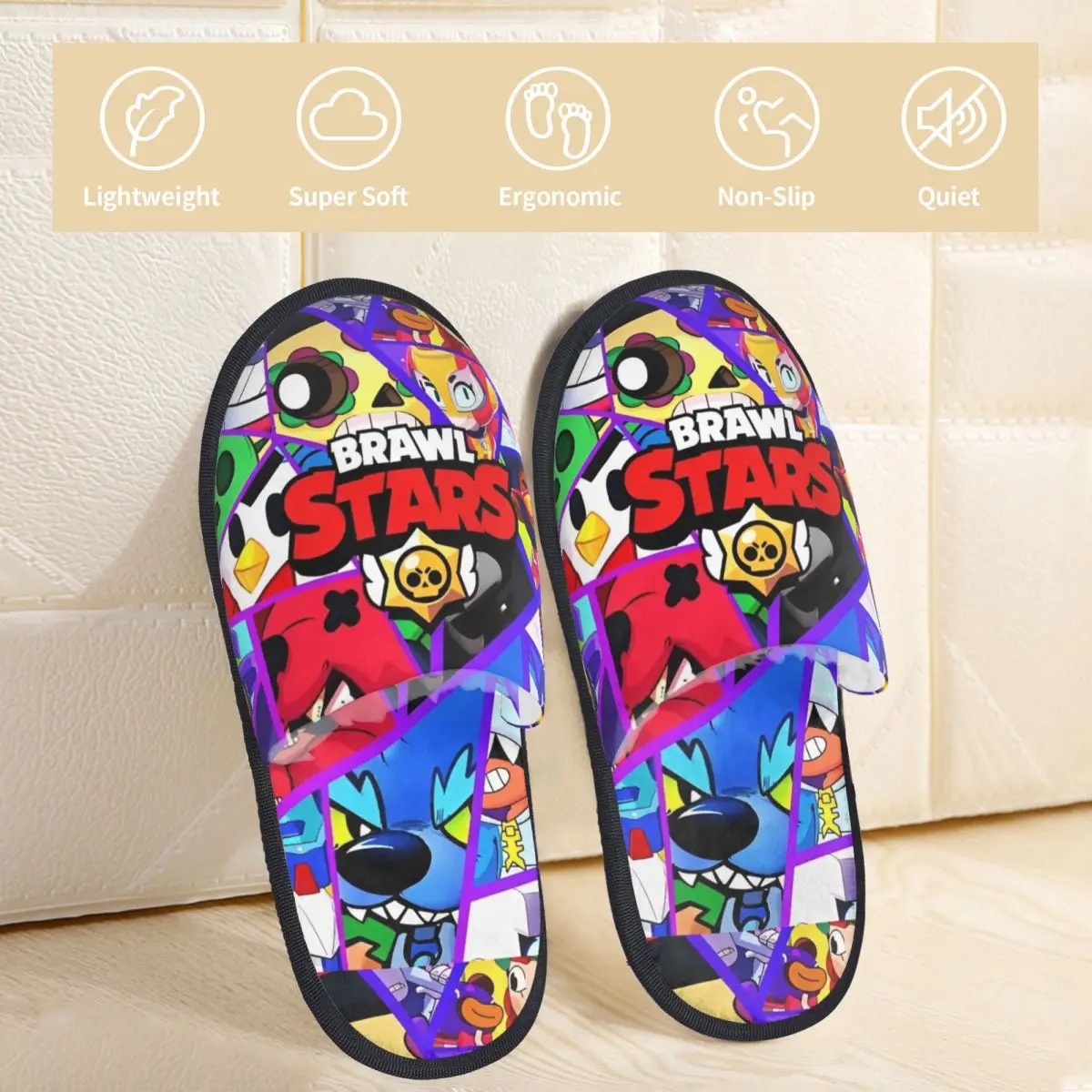 Brawll Emz Spike Squeak плюшевые тапочки для игры в спальню мягкие шлепанцы из пены с