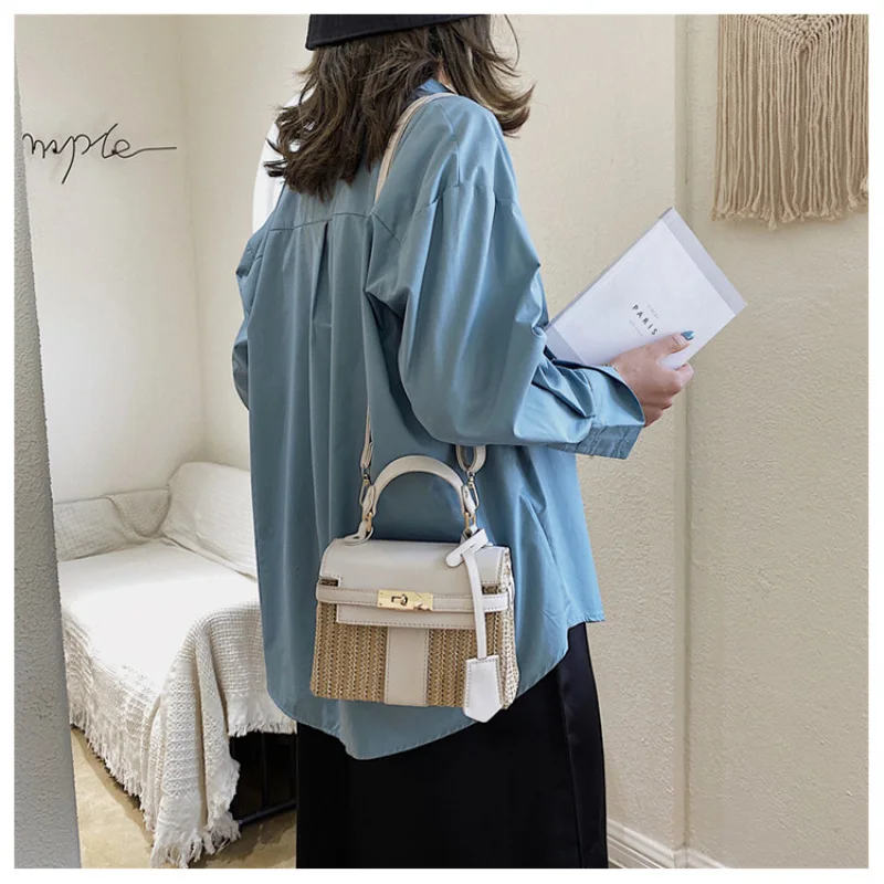 Straw Woven Handbag Women's New Shoulder Bag Versatile Crossbody Bag Fashionable Bag for Vacation