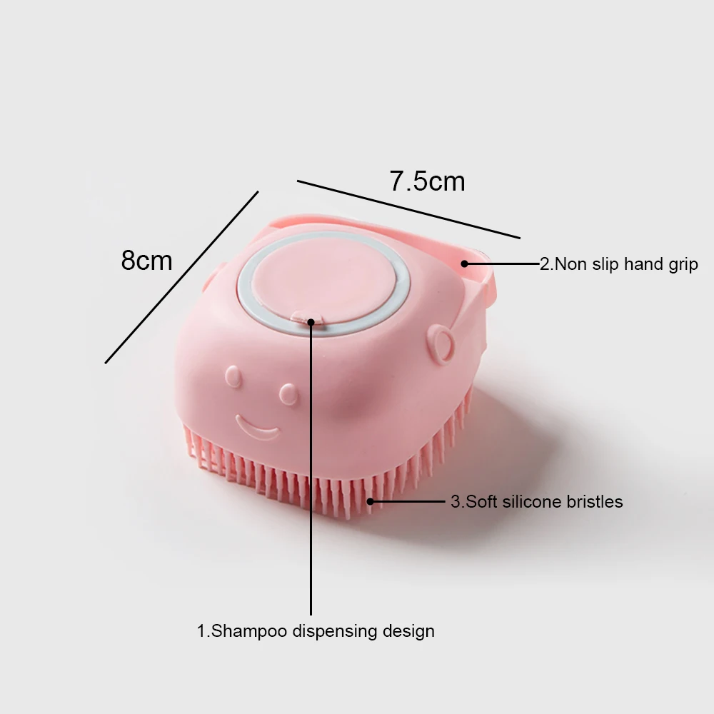

Grooming Shower Brush Soft Silicone Dog Brush Bathroom Puppycat Washing Massage Dispenser Pet Shampoo Massager Bath Brush
