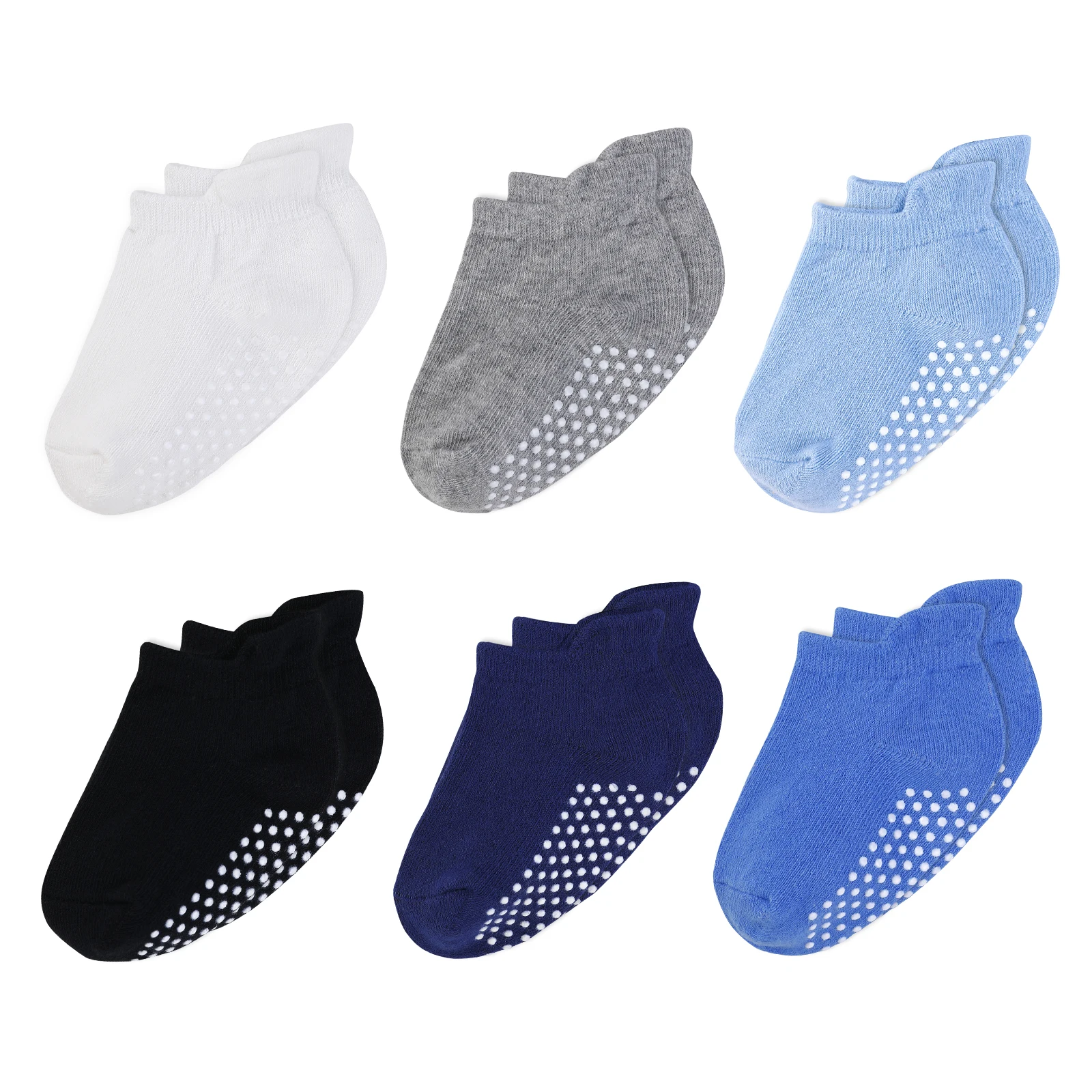

6Pairs/Lot Baby Socks 100% Organic Cotton Baby Ankle Socks with Non Skid Soles Unisex Anti Skid Baby Sock for Girls & Boys