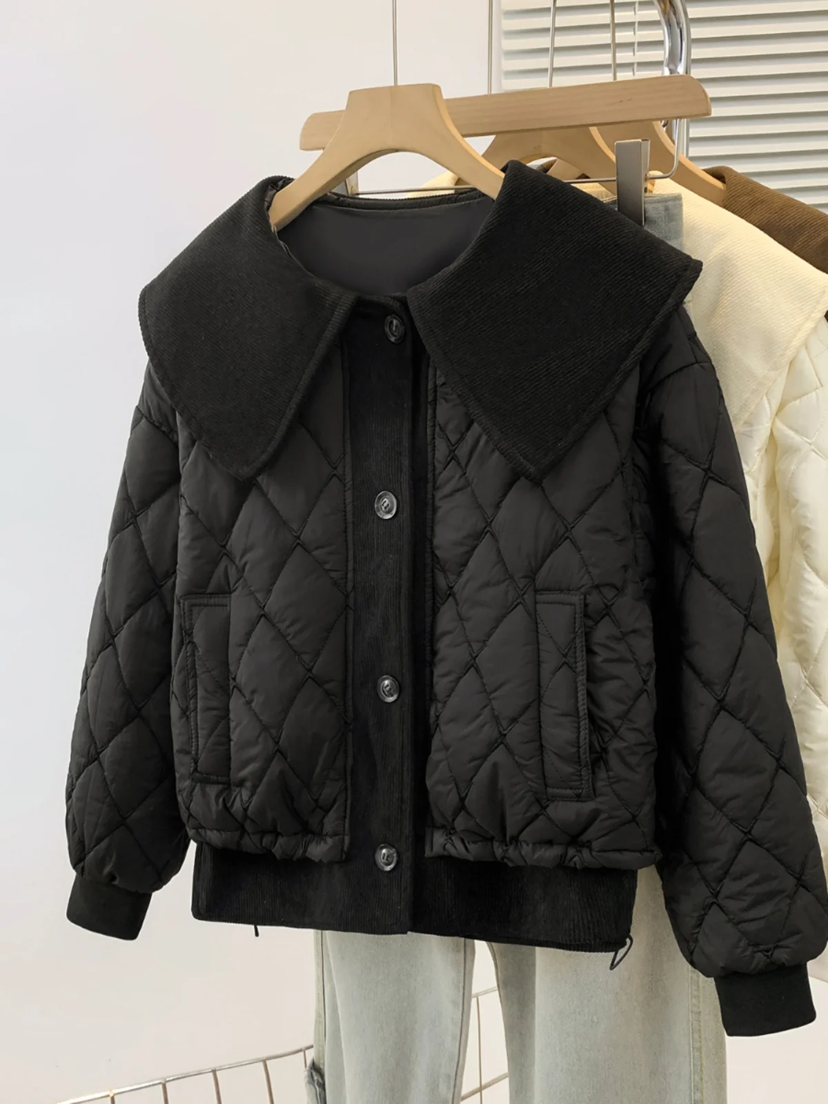 Корейская куртка больших размеров с воротником для куклы на хлопковой подкладке