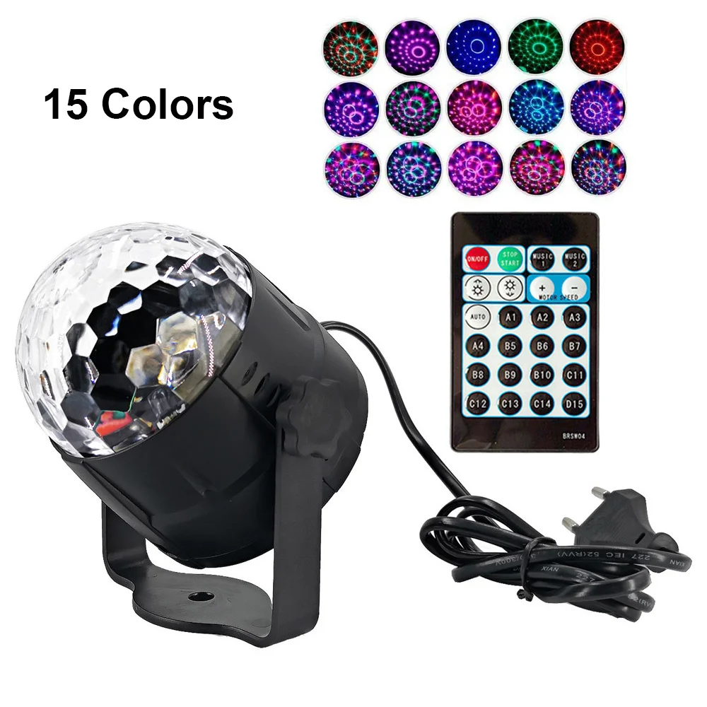 

15 Colors EU/US/UK Plug RGBP Led Stage Light & Remote Projector Lamp Indoor Decoration DJ Club Disco KTV Party Bar AC100-240V