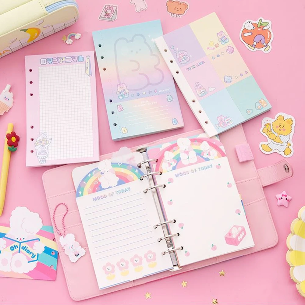 45 листов/Набор Kawaii Rabbit Bear A6 индексная бумага для блокнота внутренние страницы