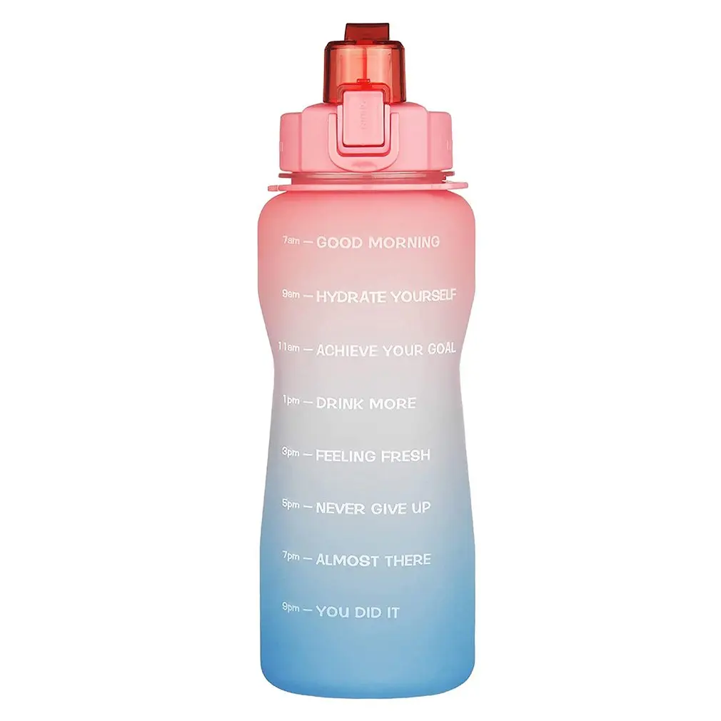 

Water Bottle Motivational Water Bottle With Time Marker And Straw BPA-free Leak-proof Sports Water Bottle 2000ML