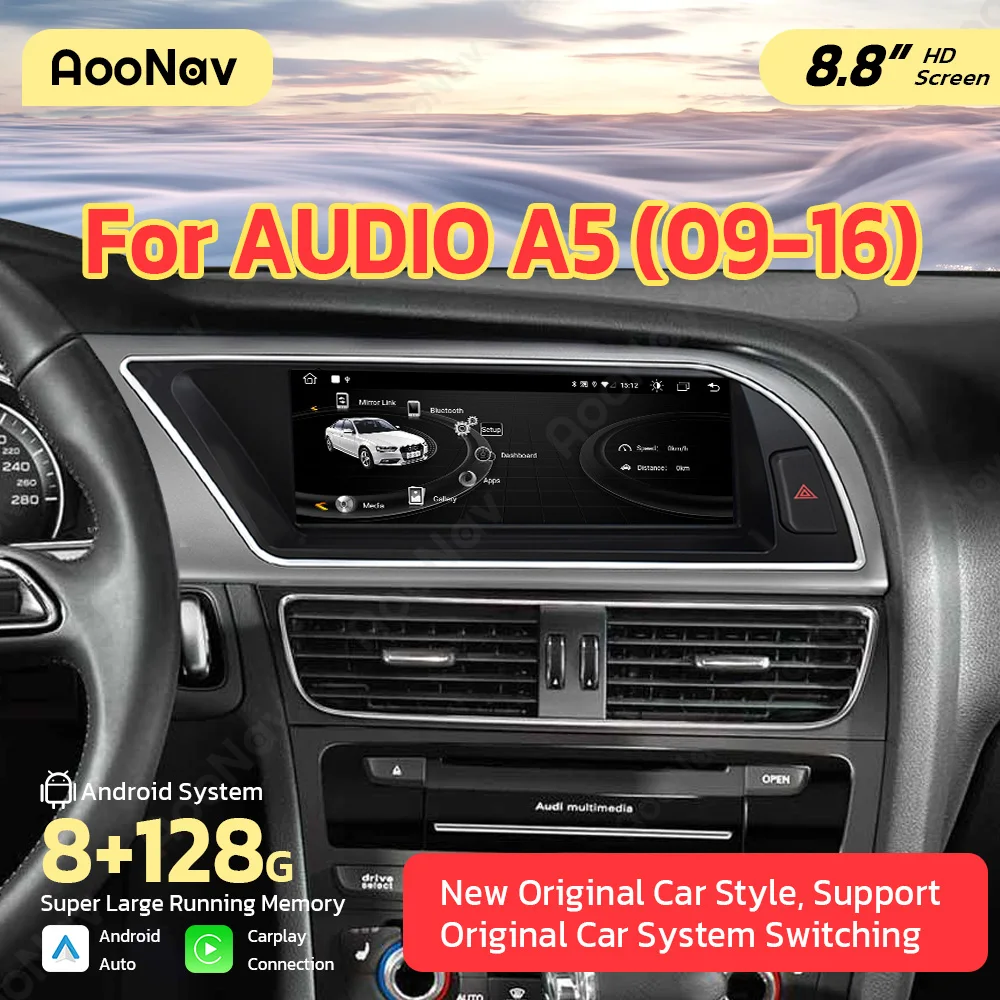 

Автомобильный радиоприемник на Android для Audi A5 2009 - 2016 Carplay, мониторы, аксессуары для дисплея, мультимедийная стереосистема, GPS-навигация