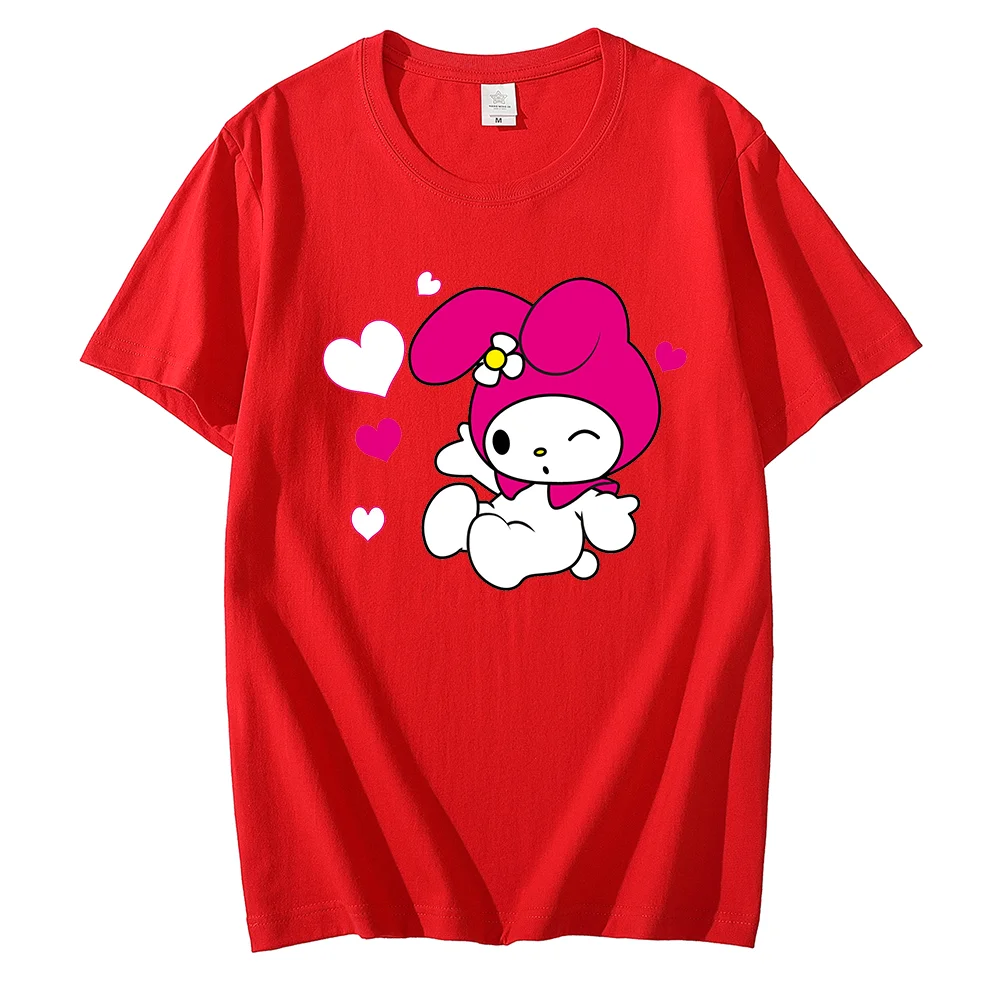 Sanrio Kawaii My Melody печатная Футболка уличная спортивная парная Студенческая футболка
