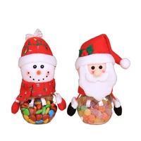 2022new 1pcs santa claus snowman candy jar empty chocolate cookie candy box storage bottle diy new year christmas party favors