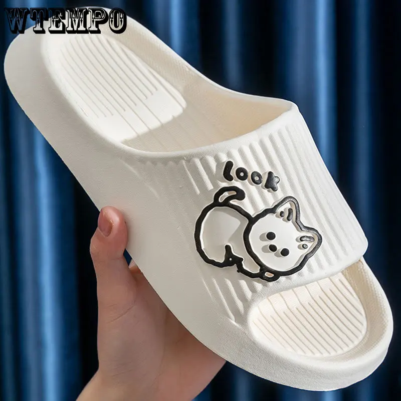 WTEMPO Summer Slippers Bathroom Platform Non-Slip Home Cartoon Flip Flops Beach Women Sandals Slides Indoor Outdoor Dropshipping