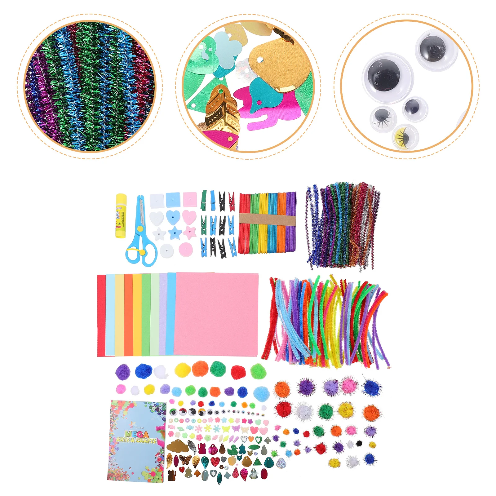 

1 Set DIY Art Craft Kit Creative Pompoms Children DIY Art Material Children Toys