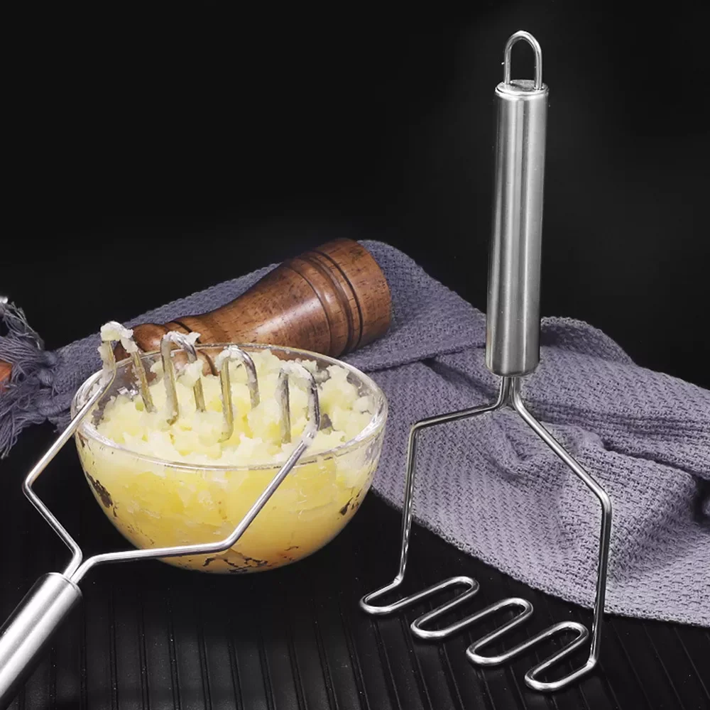 

1PC Stainless Steel Potato Masher Potato Crusher Wave Shape Cutter Kitchen Accessories Kitchen Gadget Cooking Tools