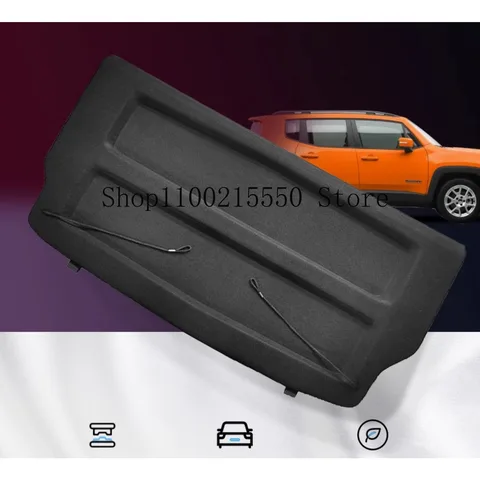Черный цвет для Jeep Renegade 2016 + 2021, задняя полка для посылок, крышка нагрузки, выдвижная крышка для грузовой зоны