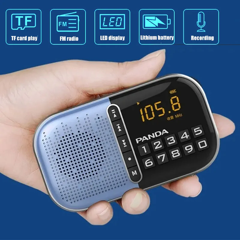 

Portable Mini FM Radio Pocket DSP Radio Rechargeable MP3 Player with Speaker LCD Display Support Recording/TF Card/Earphone Play