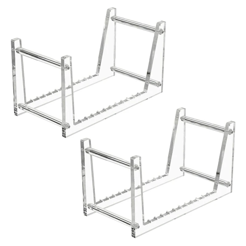 

2X Clear Vinyl Record Stand Holder for Desktop Album Storage, Acrylic Vinyl Record Shelf Display 50 LPs