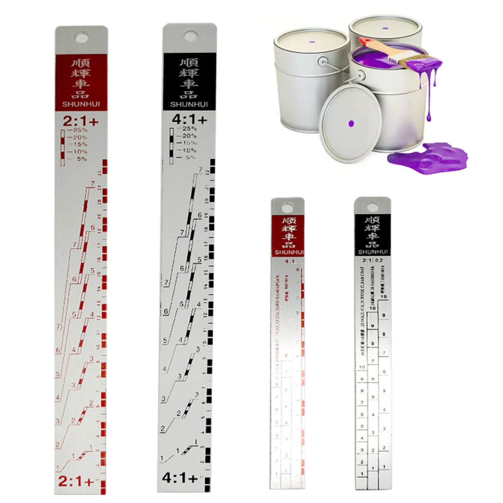

Automotive Paint Scale Varnish Curing Agent Thin Material Ratio Scale Ruler Corrosion-resistant Portable Thickening Paint Ruler