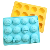 12 emoticons ice mould silicone baking mold kitchen cake candy chocolate sugar ice pastry food mold funny multifunction bar tool