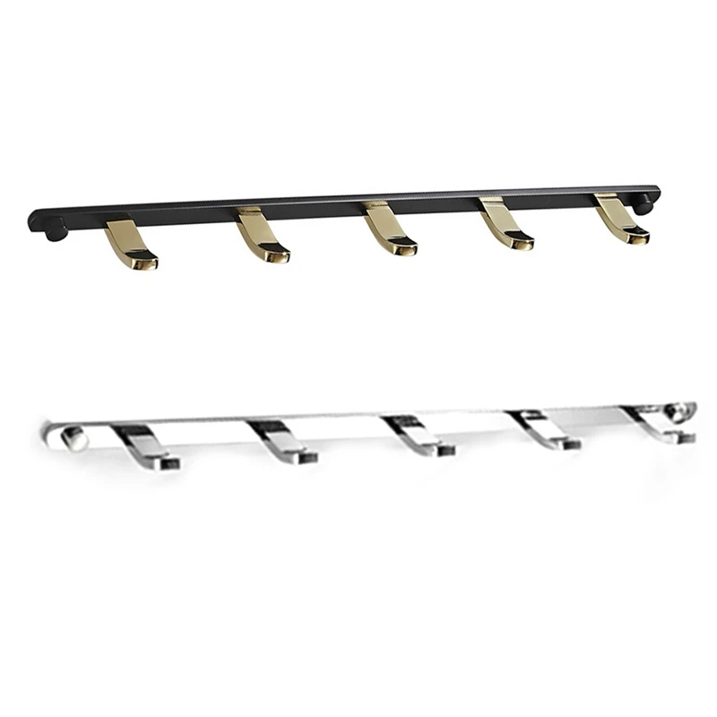 

AT14 Robe Hook With 5 Hooks, Brass Hook Wall Wall Mount Door Rear Coat Hook Bathroom Bathroom Towel Hook