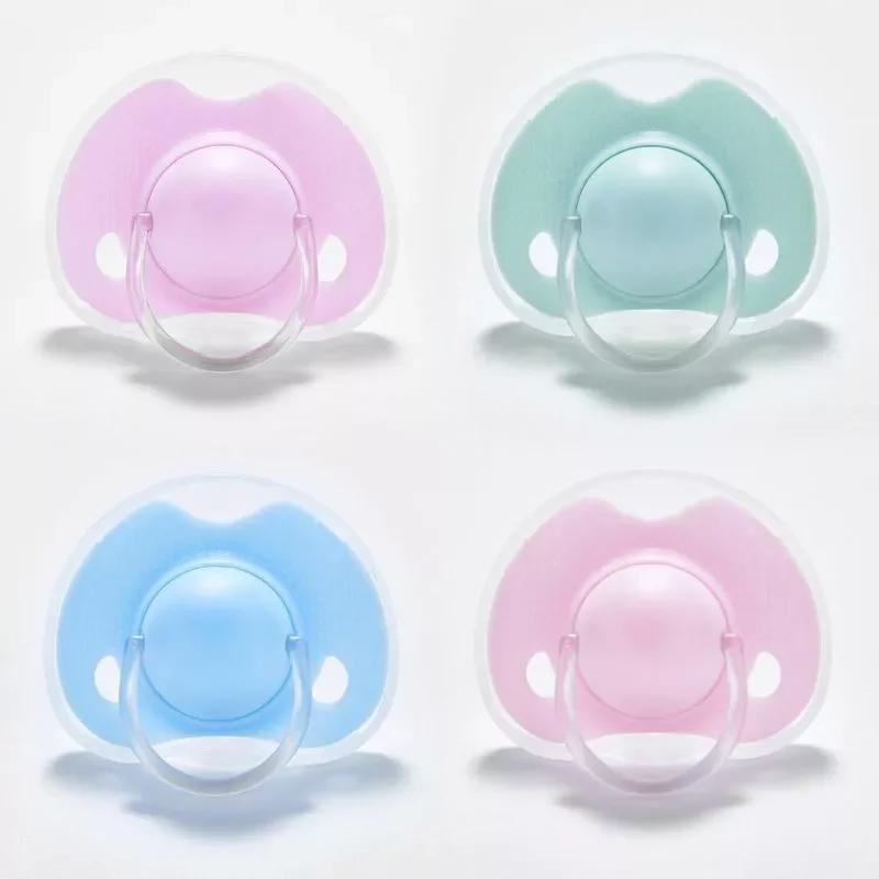

High Quality Baby Silicone Pacifier Newborn Infant Baby Boys Girls Dummy Nipples Flat Round Head Soother