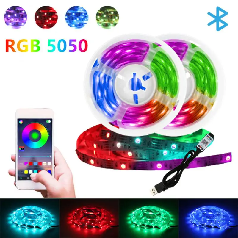 

Светодиодная лампа USB Bluetooth RGB 5050 5 в RGB светильник гибкая светодиодная лента для подсветки телевизора настольного экрана Диодная Подсветка