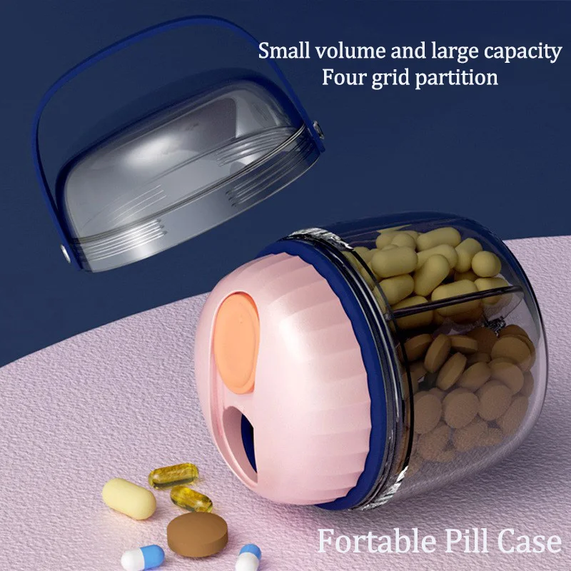 

Portable High-Capacity Pill Case Retary Drug Box Organizer Plastic Storage Container Weekly First Aid Kit Dispenser Medicine Box