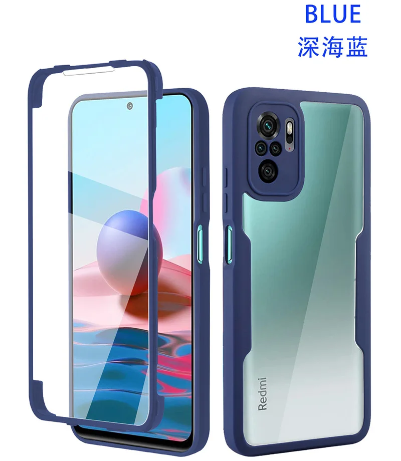 Full Body Protection Case For Xiaomi Redmi Note 11 T 10 S 9 9T 9S Pro Lite Coque Front Rear Full Package Poco X3 M3 M4 Pro Cover