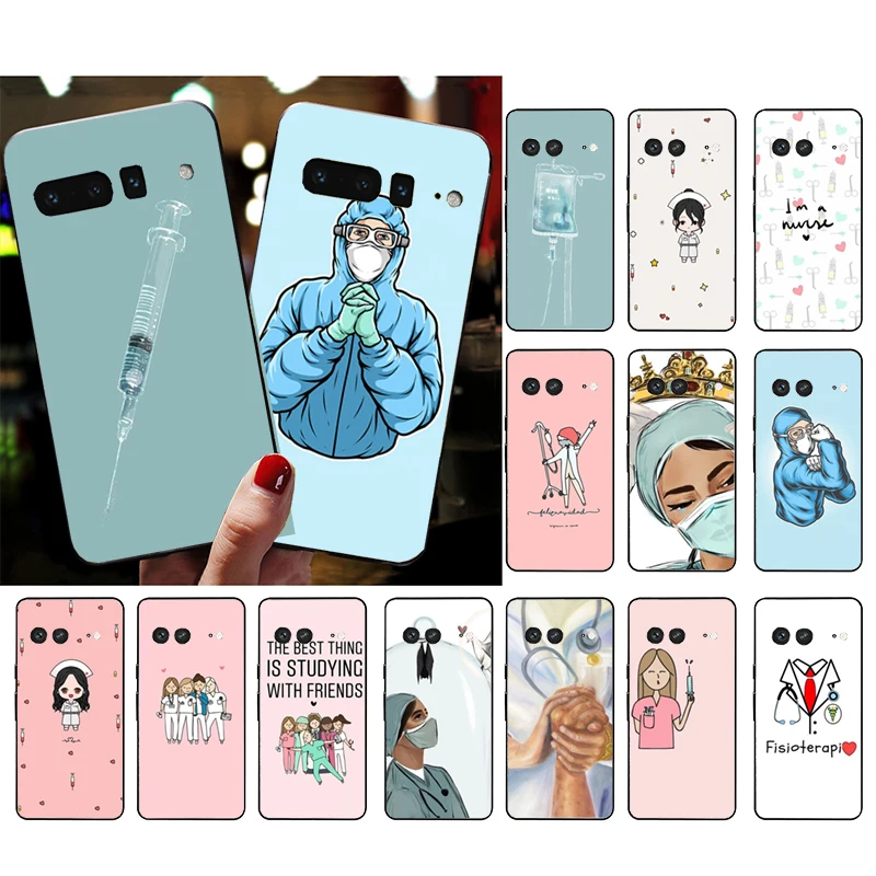 

Phone Case for Google Pixel 7 Pro 7 6A 6 Pro 5A 4A 3A Pixel 4 XL Pixel 5 6 4 3 XL 3A XL 2 XL Cartoon Medicine Doctor Nurse Case