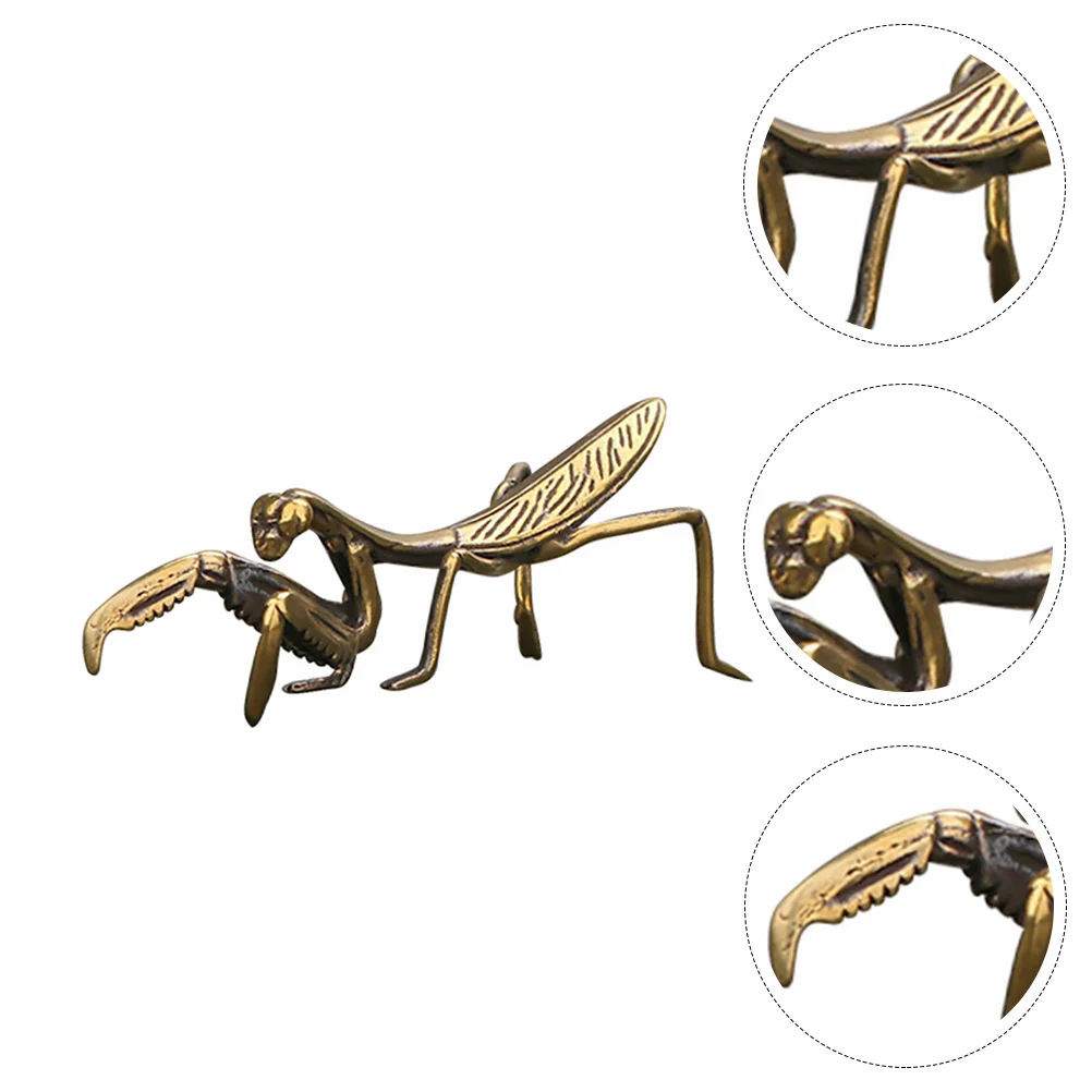 

Brass Figurine Statue Decor Insect Ornament Sculpture Praying Desktop Garden Figure Decoration Animal Shui Feng Table Toy