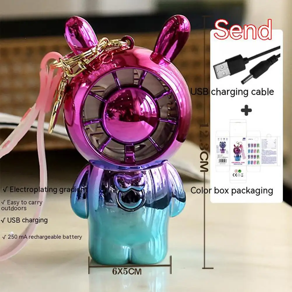 

Portable Fan Mini Cute Bear Table Quiet Fan 2-speed Adjustable 250mAh Charge Usb Powered Strong Wind Cooler For Office Bedroom