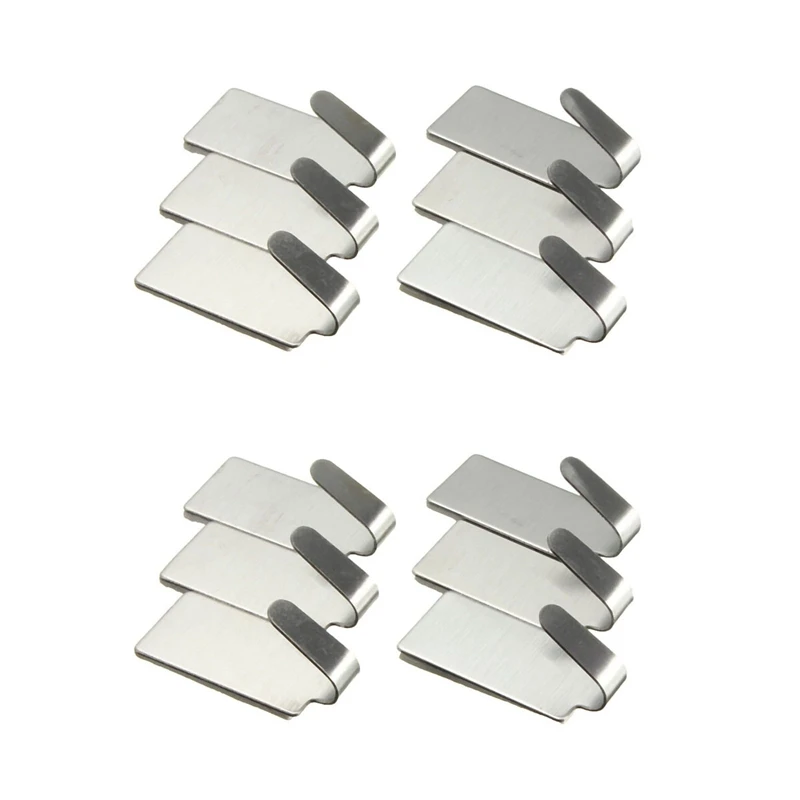 

12Pcs Stainless Steel Self Adhesive Stick Wall Hook Hanger Holder