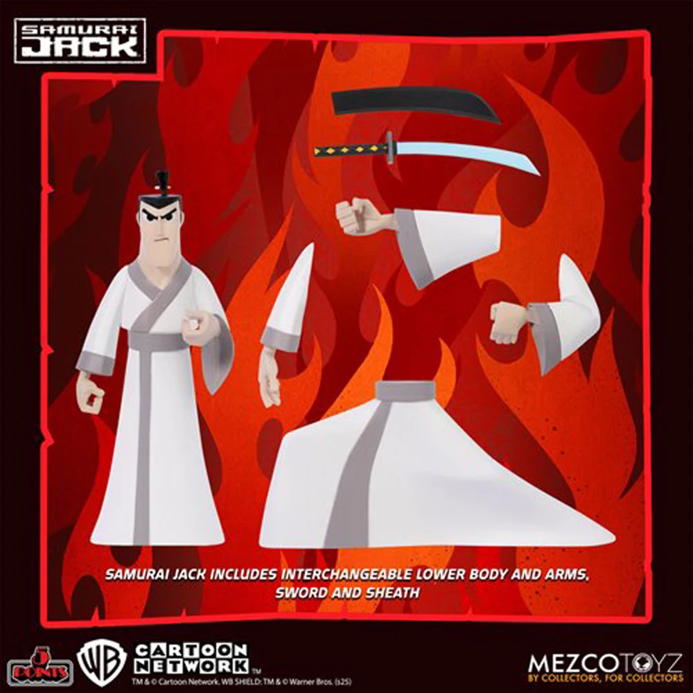 Фото Фигурка Mezco Toyz 5 Points Samurai Jack/Mad Jack/Aku, 3,75 дюйма, коллекционная модель, гаражный набор (не костюм) №2